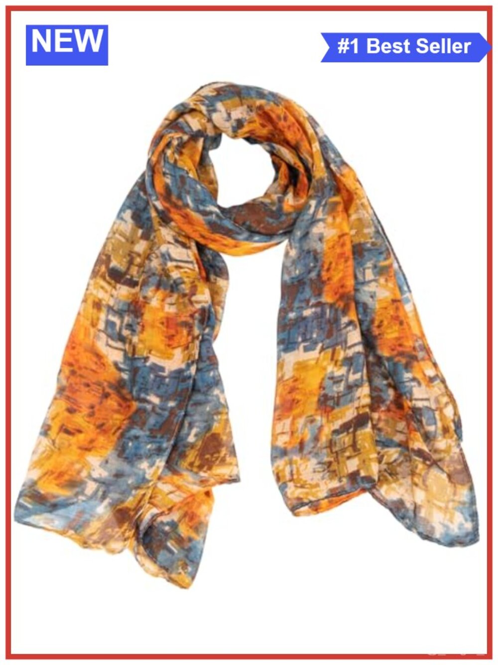 Lightweight Voile Tie-Dye Floral Printed Boho Shawl Scarf